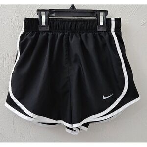 Nike Dri Fit Running Shorts Black White Lined Women's Size Extra Small 3" Inseam